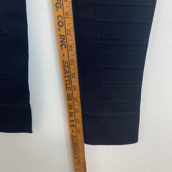 Blanqi Women's Leggings Hipster Cuffed Ribbed Seamless Black Medium Maternity - Picture 7 of 7